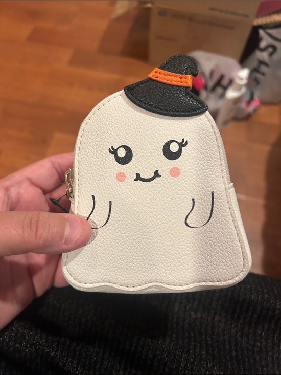 Handbags - Cute Ghost Coin Purse Kids Accessory - White with Black & Orange Hat